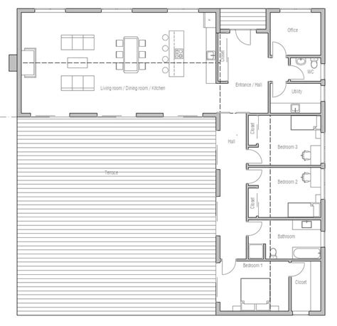 great style  shaped house plan