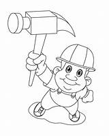 Worker Labor Coloring Construction Pages Kids Colouring Carpenter Printable Printables Popular sketch template