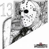Colorare Voorhees Slasher Scary Obsession F13 sketch template