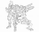 Axton Borderlands Characters Coloring Pages Weapon sketch template