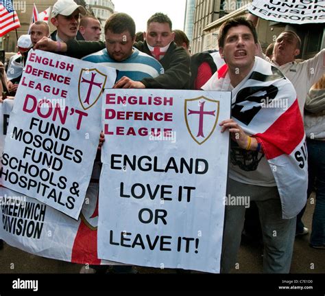 English Defence League Edl March Through Tower Hamlets London East