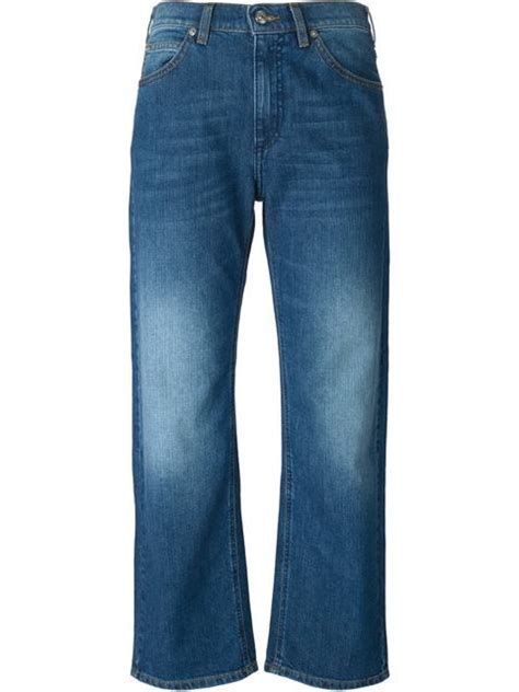 chloe lqs denim blue cotton  elastane mode wijde pijpen jeans