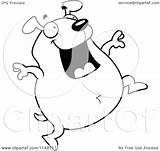 Chubby Jumping Dog Clipart Cartoon Outlined Coloring Vector Cory Thoman Royalty sketch template