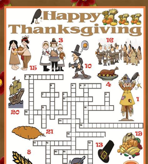 printable thanksgiving crossword puzzles printable world holiday