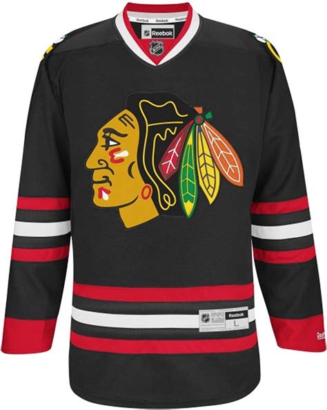 amazoncom chicago blackhawks jersey black premier stitched   medium clothing