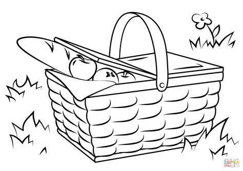 picnic basket coloring pages   kids   page basket