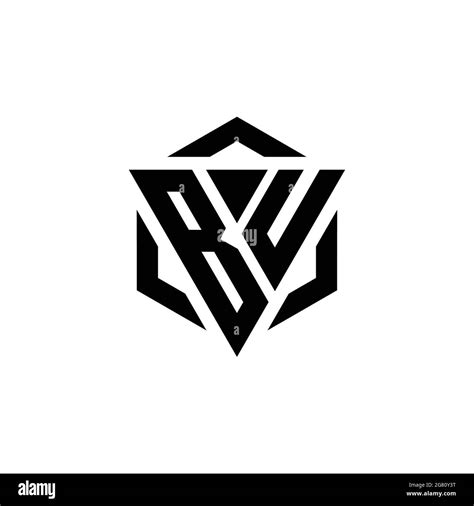 bu logo monogram  triangle  hexagon modern design template