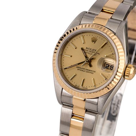 ladies rolex datejust    tone oyster