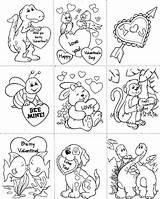 Valentines Coloring Cards Valentine Printable Pages Kids Printables sketch template