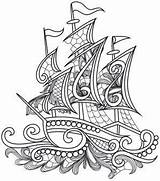 Coloring Pages Aquarius Zentangle Ship Urbanthreads Sea Designs Embroidery Getcolorings sketch template