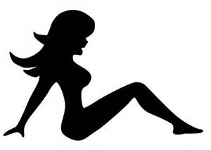 Trucker Girl Silhouette Metal Wall Art Plaque Home Decor