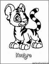 Coloring Pages Neopets Printable Kougra Fun sketch template
