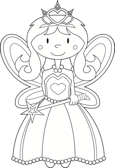 coloring book page  princess fairy princess coloring picture
