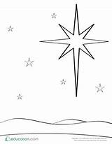 Coloring Christmas Pages Nativity Star Kids Bethlehem Printable Education Scene Sheets Manger sketch template