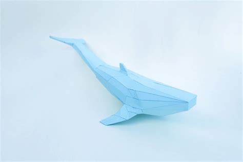 paper whale whale sculpture paper whale kit diy  poly