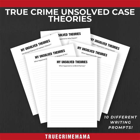 printable unsolved case files printable words worksheets