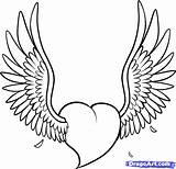 Heart Coloring Wings Tattoo Draw Drawing Pages Drawings Angel Tattoos Quotes Print Pop Clipartbest Step Designs Comments sketch template