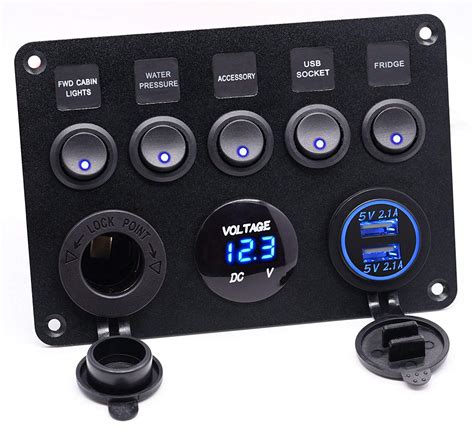 schalter panel mit dual usb ladegeraet  wasserdicht led voltmeter