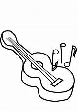 Guitar Clipart Clip Cartoon Coloring Instruments Acoustic Musical Line Drawing Guitars Cliparts Colouring Country Bg Ukulele Band Transparent Easy Musician sketch template