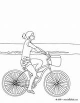 Bike Girl Riding Coloring Pages Color Hellokids Print sketch template