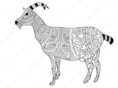 goat coloring vector  adults stock vector  toricheksgmail