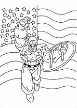 Coloring America Captain Pages sketch template