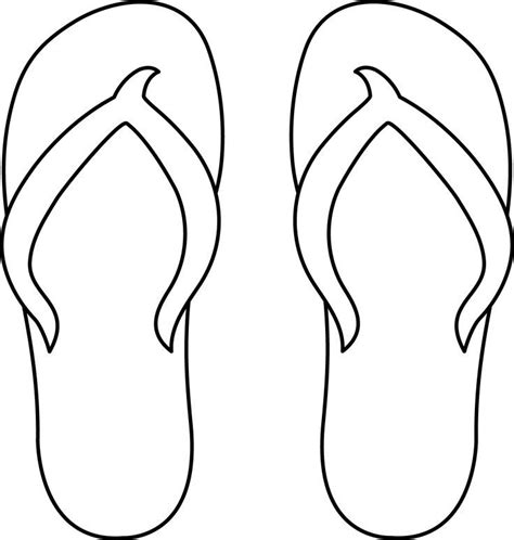 colorable flip flops  clip art  art crafts