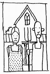 American Gothic Coloring Choose Board sketch template