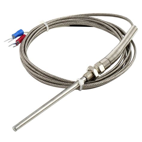 rtd pt  temperature sensor  cable stainless probe mm  wires dropshipping