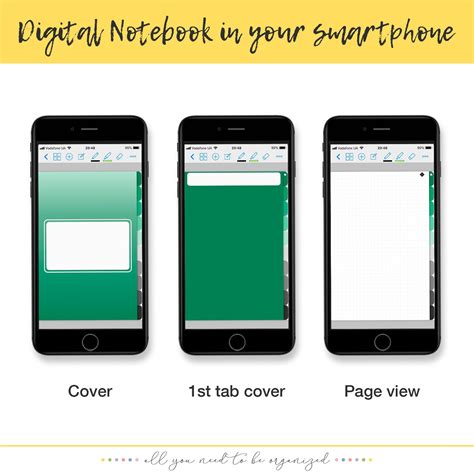 hyperlinked tabbed digital notebook  tabs digital etsy