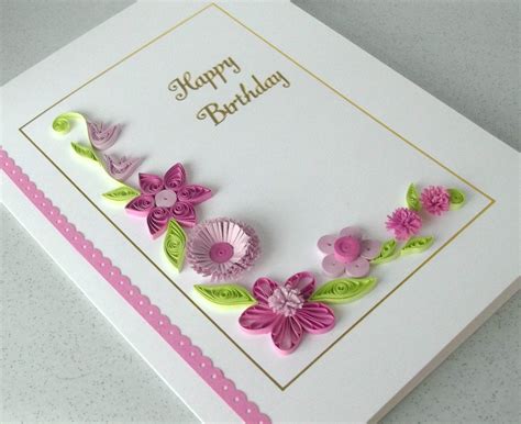 paper quilling birthday card handmade  paperdaisycards  etsy