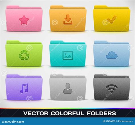 kinds  folders stock vector illustration