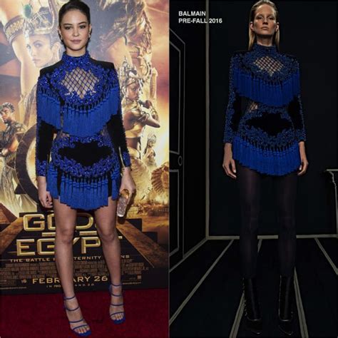 Courtney Eaton In Balmain At The Gods Of Egypt Nyc Premiere