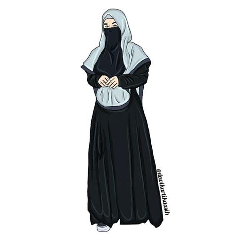 gambar kartun hijab syari tutorial hijab terbaru