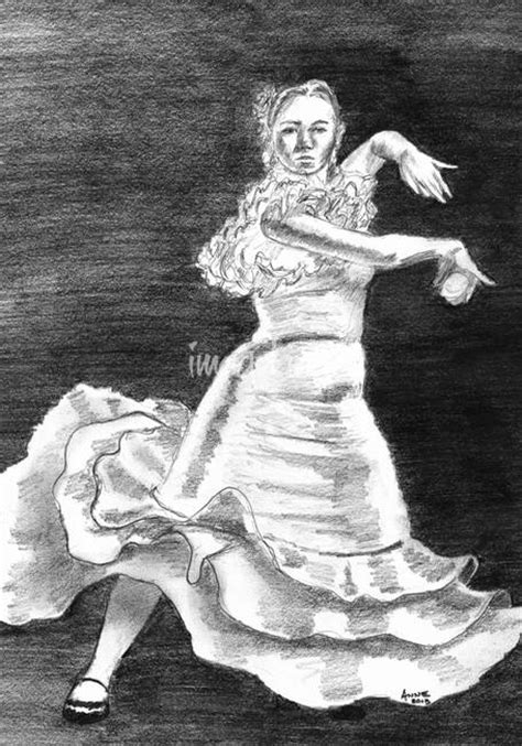 stunning flamenco pencil drawings  illustrations  sale  fine