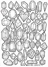 Doodle Crystal Coloring Pages Practice Crystals ぬりえ Creative Sketch Doodling イラスト Drawing ぬり絵 宝石 タトゥー Bullet Drawings Shading Choose Board sketch template