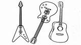 Guitar Types Coloring Pages Printable Three Categories sketch template