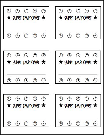punch card template  students amazoncom punch card incentive