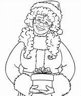 Mrs Claus Coloring Pages Santa Christmas Template Color Printable Colouring Print Present Templates Getcolorings Holding sketch template