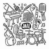 Jazz Coloring Doodle Icons Premium Drawn Hand Vector sketch template