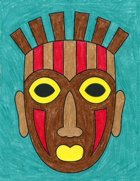 easy   draw  tribal mask tutorial mask coloring page