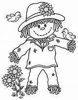 Scarecrow Coloring Pages Printable Color Print sketch template