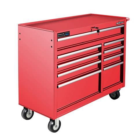 Frontier 42 Inch 9 Drawer Steel Bottom Chest Tool Box In Red Includes