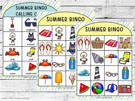 printable summer bingo cards simple living creative learning