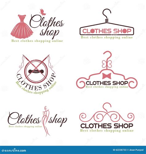 clothes shop fashion logo vector set design stock vector image