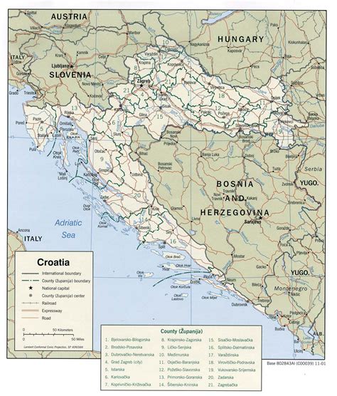detailed administrative map  croatia croatia detailed administrative map vidianicom maps
