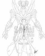 Nero Coloring Devil May Cry Lineart Pages Yamato Template Deviantart sketch template