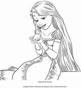 Rapunzel Coloring Pascal Pages Talking sketch template