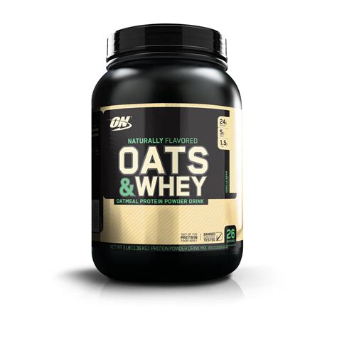 optimum nutrition  natural oats whey protein powder vanilla