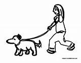 Dog Walking Girl Her Coloring Pages Dogs Colormegood Animals sketch template